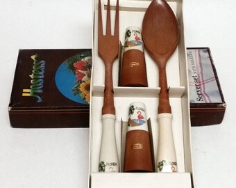 Vintage Florida Pink Flamingo Hostess Serving Set