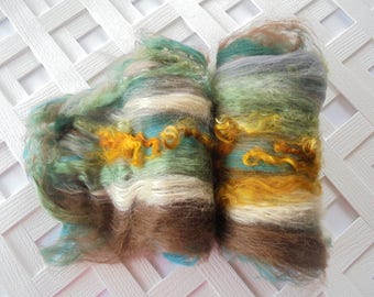 FANGORN FOREST Spinning Fiber Batt, Spinning Batt, Felting Batts, Soft Art Batts, Luxury Art Batts, Luxury Spinning Batts, Teeswater Locks