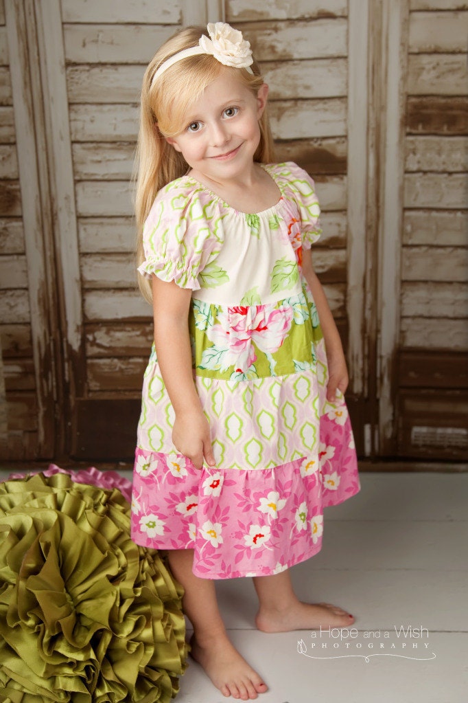 Peasant Dress Pattern For Girls Tiered Twirl Dress Long