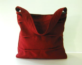 Sale - Deep Red Twisted Hemp/Cotton Bag, shoulder bag, handbag, tote, diaper bag, unique, stylish, purse - Lisa