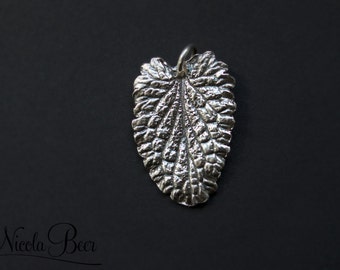 Fine Silver Real Leaf Pendant or Charm