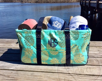 Monogrammed Large Utility Tote- Beach Bag Tote