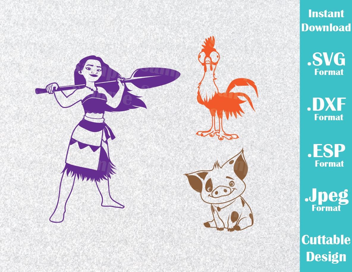 Download INSTANT DOWNLOAD SVG Disney Inspired Princess Moana Pua HeiHei