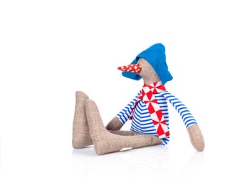 Birdie Natural wool SMALL bird rag doll Gender neutral toy Plush baby chick Handmade eco duck Bird doll Stuffed geese Plush toy Red blue