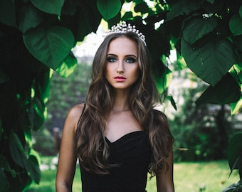 Crown, tiara with natural freshwater pearls "Undine"