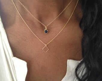 Gold 2 Layer Necklace/ Gold Double Layer Necklace/ Gold Choker Necklace/ Best Friend Birthday Gift/ Gift For Her / Mothers Day Gift