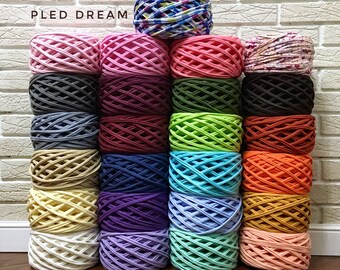 T-shirt yarn, crochet yarn, Fabric knitting yarn, Chunky yarn, Spaghetti yarn, cotton yarn, yarn Home decor, Tee shirt yarn Necklaces
