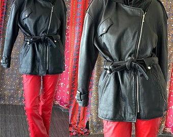 Biker Leather Jacket 80s Black Leather Motorcycle Jacket Cosa Nova Motorcycle Jacket