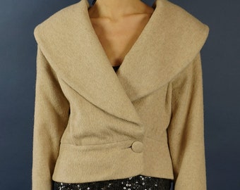 Vintage Camel wool coat- Hobbs -1950's style