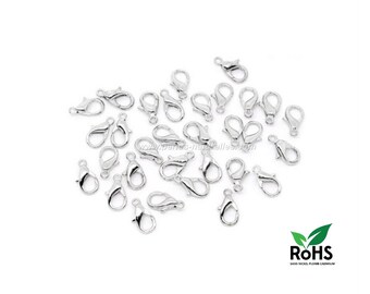Zinc - 10mm or 12mm - 10 or 100 Silver Colored Lobster Clasps