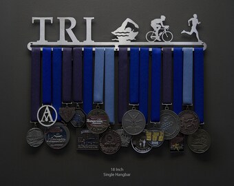 Triathlon Figures - Male OR Female figures - Allied Medal Hanger Holder Display Rack - Triathlon Medal Hanger