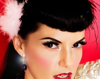 Vintage Rose Earrings in Black....TREASURE WORTHY