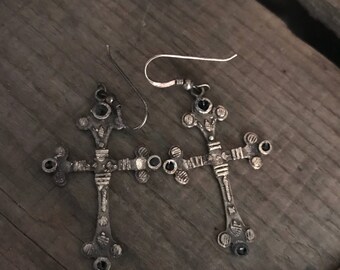 80's Kelly Bundy Doom Earrings Sterling Silver