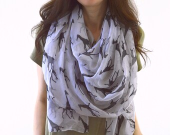 Giraffe Printed Scarf, Summer Scarf, Fashion Scarf, Woman Scarf, Animal Print Scarf, Gift