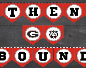 ATHENS BOUND Printable Banner! University Georgia UGA diy pennants high school college bound graduation party supplies tailgate decor