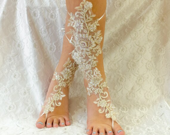 Barefoot Sandals Wedding ivory, wedding shoes, wedding shoes lace, wedding shoes for bride, wedding shoes