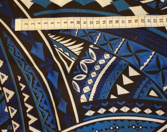 Blue Navy/white Polynesian print