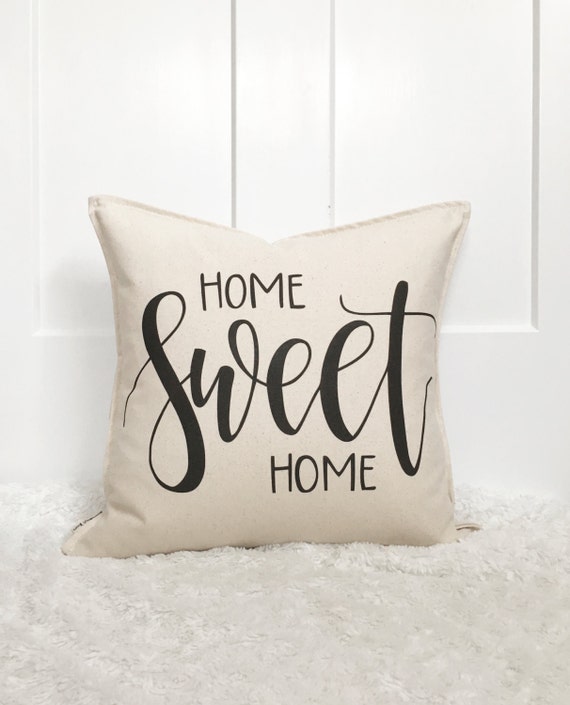 18 Home Sweet Home Pillow Cover Hand Lettered Design
