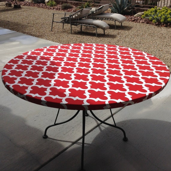 Round Outdoor Fitted Tablecloth Soil And Stain Resistant