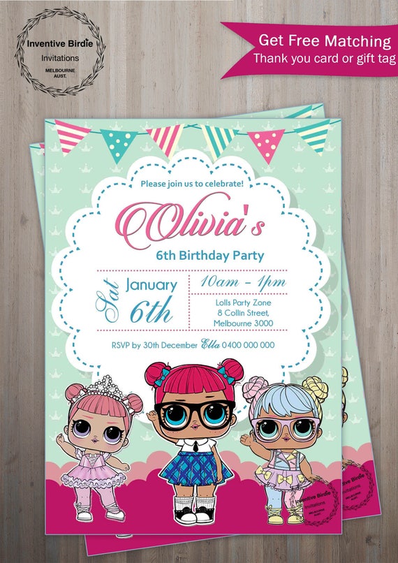 Lol SURPRISE Invitation LOL Surprise Doll Party Lol Doll