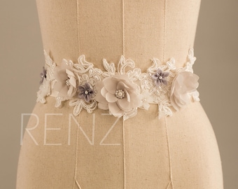 Wedding sash, Bridal belt, Bridal sash, Bridesmaids sash Crystal sash Jeweled Belt, Flower Beading (LA007)