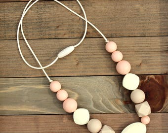 Nursing Necklace, Silicone Beads, Chew Beads, Nursing Jewelry, Teether, Teething Necklace, Breastfeeding, Sensory, Teething Beads, Natural