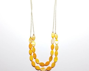 Chain and Yellow Shell Necklace
