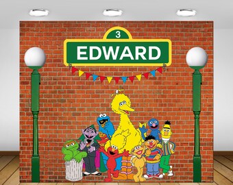 Sesame Street Birthday Party Backdrop, Sesame Street Backdrop, Sesame Street Birthday, Sesame Street Party, Backdrop, Poster, Banner, Sign