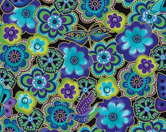 Laurel Burch Fabric Dog & Doggies All over Flowers 3 yards (1) of each