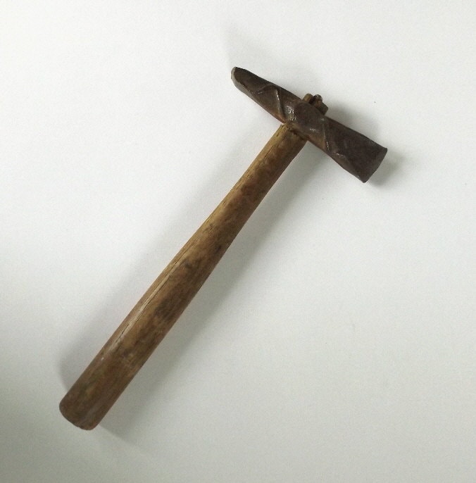 Antique masonry iron hammer, probably 18th century, unique Mason tool ...