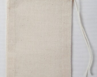 100 3x5 Cotton Muslin Drawstring Bags