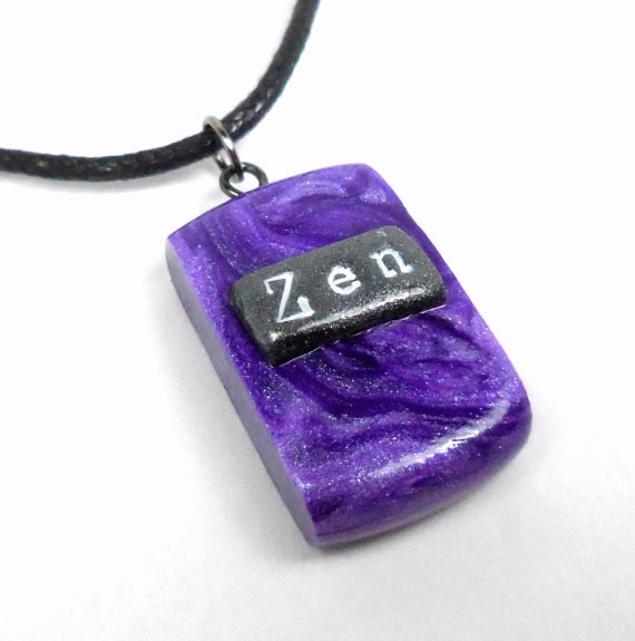 Zen Necklace Purple Zen Jewelry Inspirational Jewelry Zen