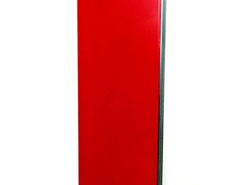 Vintage Porcelain Enamel Red Chrome Trim Table Leaf Kitchen Hoosier Magnet 40"x10"