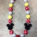 Chunky Bubblegum Mickey Minnie Mouse Girls Necklace ~ Toddler Photo Prop ~ Red, Black, Yellow
