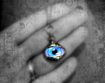 Boho Evil Eye Necklace Choker Mystical Yoga Jewelry Color Shift Iridescent Glass Eye