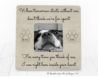 Dog Sympathy Gift Personalized Pet Picture Frame Cat Loss Memorial