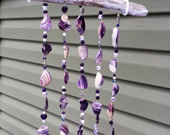 Wampum Wind Chime with Sea Glass Chimes