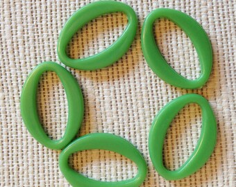 Olive Green ACRYLIC LINKS for jewelry beading or crafts 5 pieces