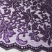 Purple beyonce floral lace embroider with sequins on a mesh.Nightgown/Prom/Fabric. Sold by the yard.
