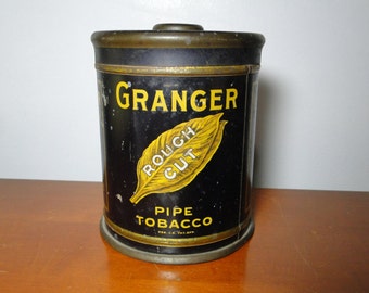 Granger Tobacco Advertising Tin - 6 1/2" Tall X 5" Diameter - Great Old Tin!