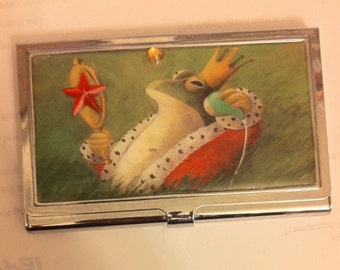 Retro Royal Frog Business Card Holder Credit Card Case
