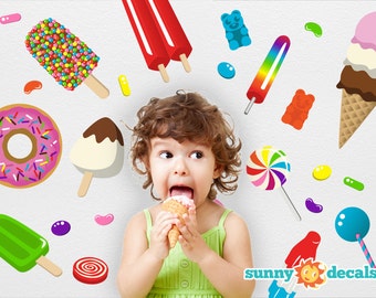 Jumbo Candy Party Decorations, Removable Fabric Wall Decals by Sunny Decals