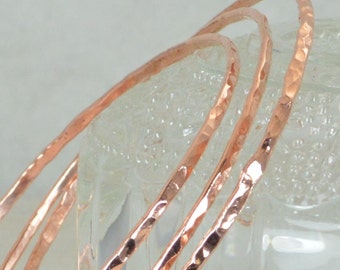 Thin Copper Bangle, Hammered Bangle, Thin Bangle, Stacking Bangles, Pure Copper Bangle, Copper bracelet, stacking bangle, bangle