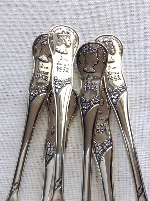 Six Coronation Queen Elizabeth 11 Spoons 2nd June 1953