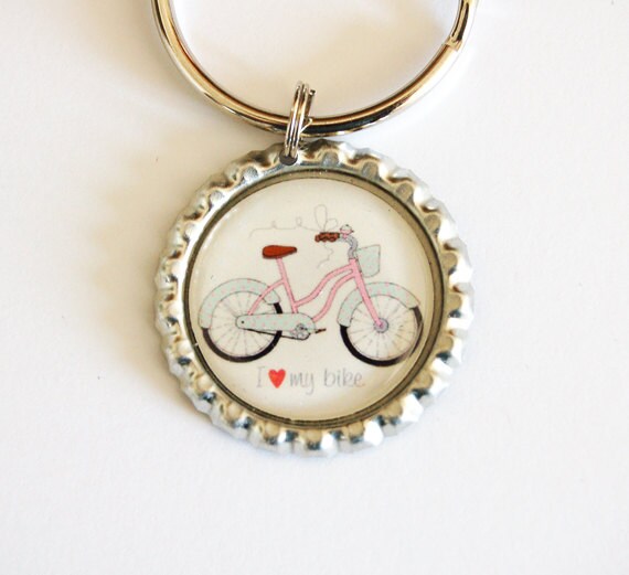 Items similar to Bicycle key ring, Bicycle, I love my bike, Cycling