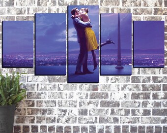 Emma Stone Art Print, La La Land Art Print, Movie Canvas Print, Ryan Gosling Poster, Canvas Panels, Large Print, Big Framed Poster