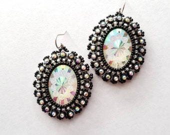 Black Native Beaded Earrings