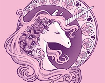 Art Nouveau Unicorn 11x11 print