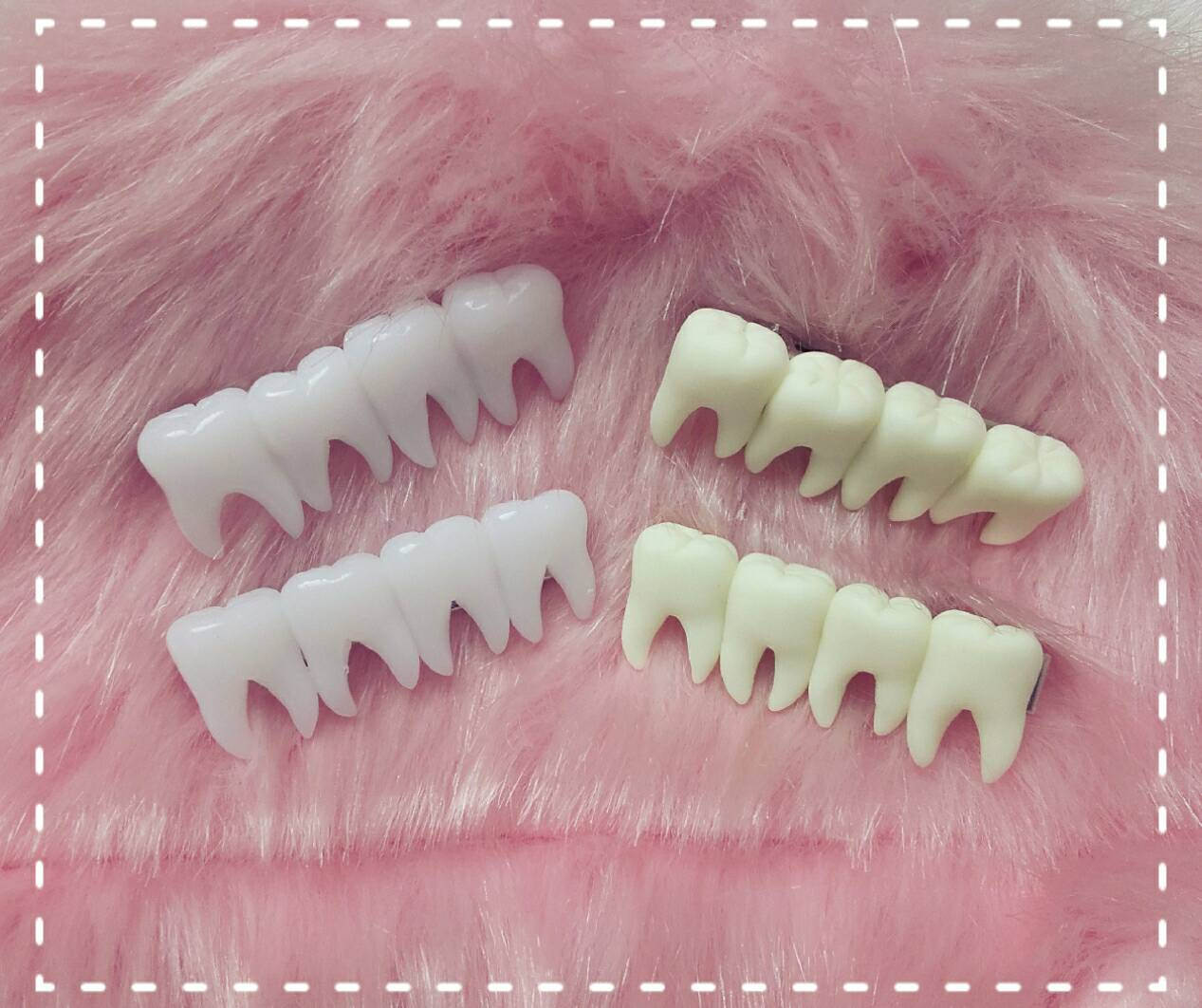 Tooth fairy hair clips creepy halloween goth horror