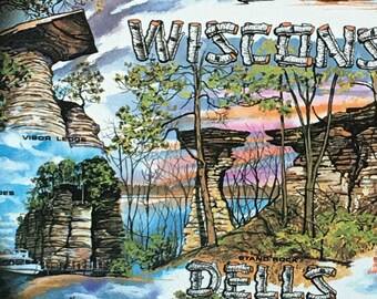Vintage Wisconsin Dells of Wisconsin Tin Metal Souviner